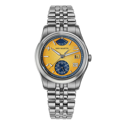 San Martin 39mm Miyota 9132 Power Reserve Display Men's Luxury Sport Watch Automatic Mechanical Waterproof Original Design SN0144