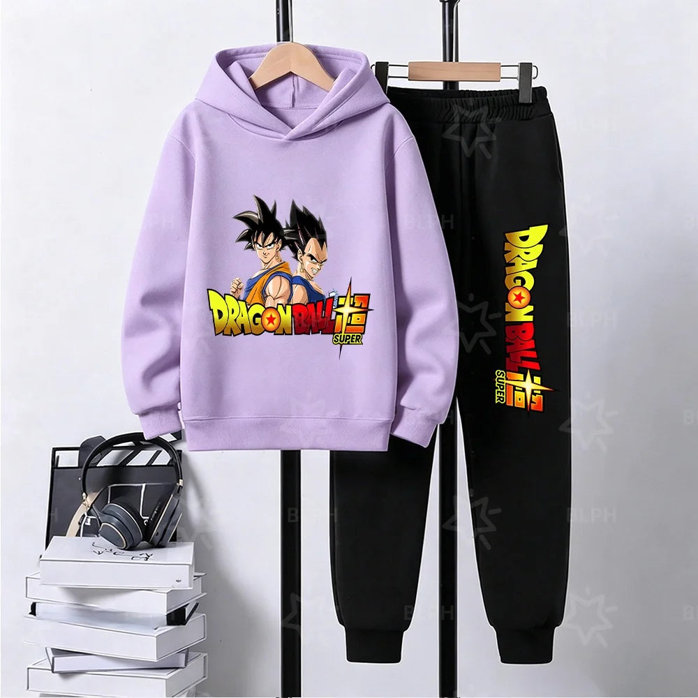 Dragon Ball Super Son Goku Printed Hooded Sweatshirt Suit Casual Loose Anime Streetwear Hoodie Pants 2 Piece Set for Men Boys, Produit gaming premium Fraquane