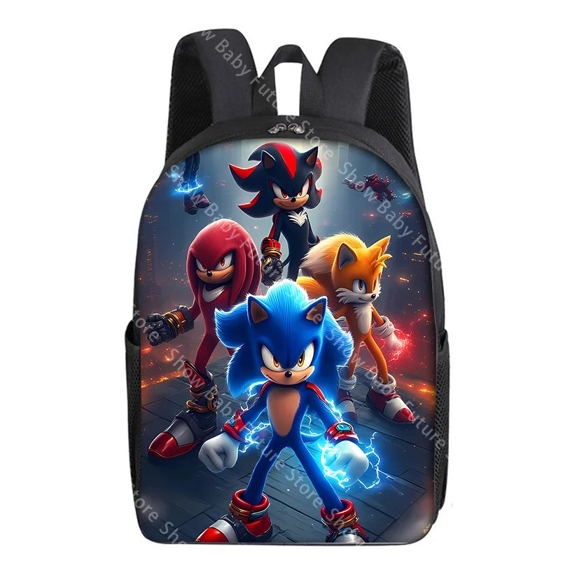 New Cute Anime Backpack for Adult Men Student Schoolbag Teenagers Cartoon Sonics Bag Rucksack Waterproof Bookbag Birthday Gifts