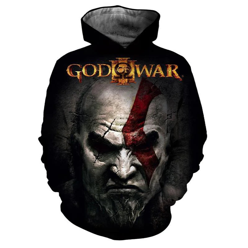 New 3D Game God Of War Printed Hoodies Kratos Graphic Sweatshirts Kid Fashion Streetwear Cool Hooded Hoody Harajuku Pullover Top