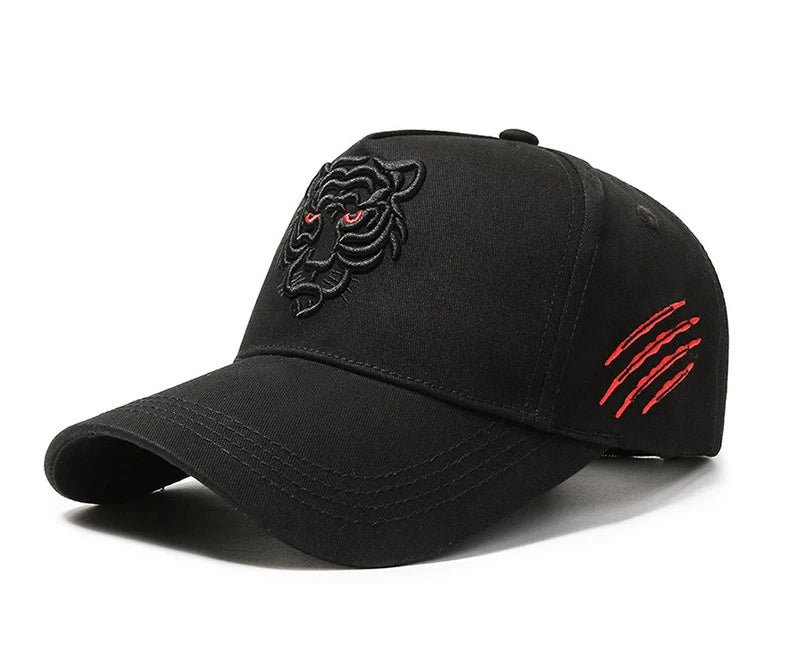 New Cotton Black Tiger Embroidery Baseball Cap Men Women Hip Hop Hat Summer Leisure Trucker Caps Unisex Snapback Hats Gorras