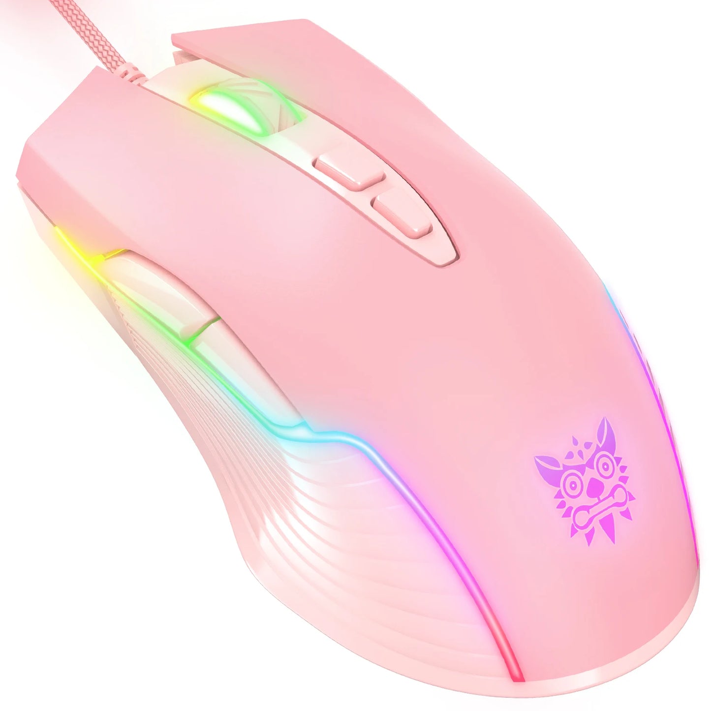 ONIKUMA Wired Gaming Mouse 6 Levels Adjustable 6400 DPI 7 Programmable Buttons 7 RGB Lighting Modes Ergonomic Mice for PC Gamer
