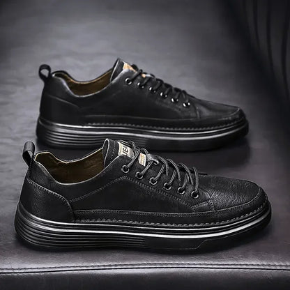 Classic Men's Sneakers Platform Slip-On Casual Leather Sneakers New Comfort Flat Spring Loafers Shoes
