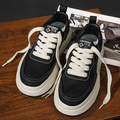 Sneakers da uomo ultraleggere in mesh traspirante 2025, scarpe casual alla moda con suola spessa, comode, con lacci, per la camminata quotidiana