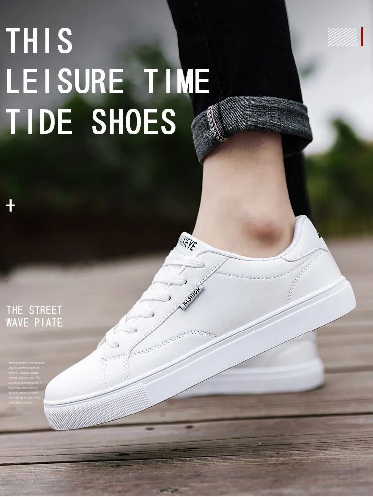 Zapatillas casuales de skate para hombre, blancas, para exteriores y ocio, transpirables, para caminar, planas, Chaussure Homme 39-48