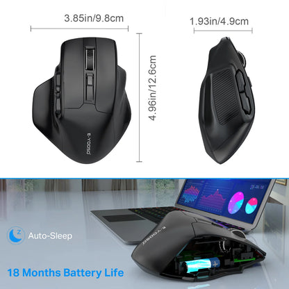 Rato sem fios E-YOOSO 2.4G PAW3212 4800 DPI, rato ergonómico para gaming e escritório, para notebook, PC, portátil e MacBook