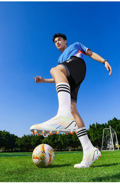 Men Outdoor Football Boots FG/TF Professional Training Soccer Shoes Cleats Turf Futsal Match Grass Unisex Non-slip Breathable