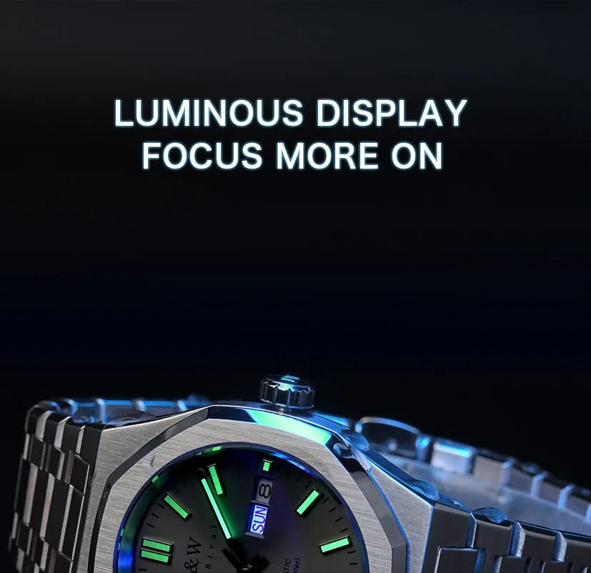CARNIVAL Men's Mechanical Watch Brand Luxury Sapphire NH36 Movement Automatic Wrist Watches 50m Waterproof for Men