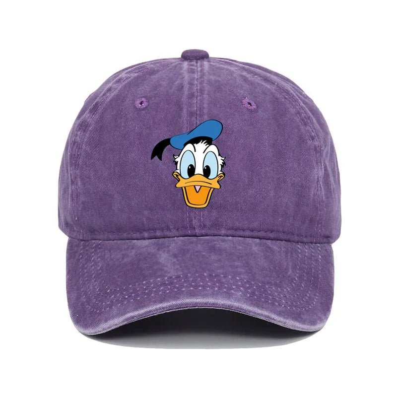 Unisex Vintage Washed Mickey Minnie Print Baseball Cap for Men Women Cartoon Trucker Hat Adjustable Snapback Casual Hip Hop Hat