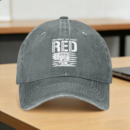 On Friday We Wear Red Friday Military Support Troops US Flag Casual Baseball Cap Summer  Trucker Hat Sunscreen  Gym Hip Hop Hats