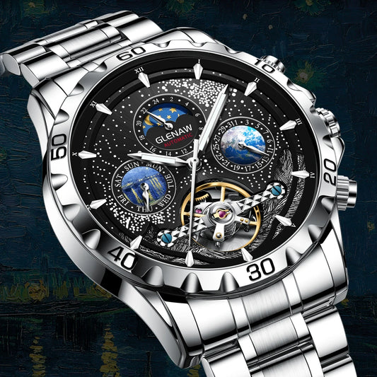 GLENAW Design Men's Watches Top Brand Luxury Fashion Business Automatic Watch Men's Waterproof Mechanical Watch