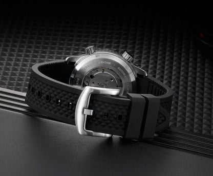 Relógio de mergulho BERNY para homem, automático mecânico, 200M impermeável, superluminoso, 42mm, safira, para natação e mergulho