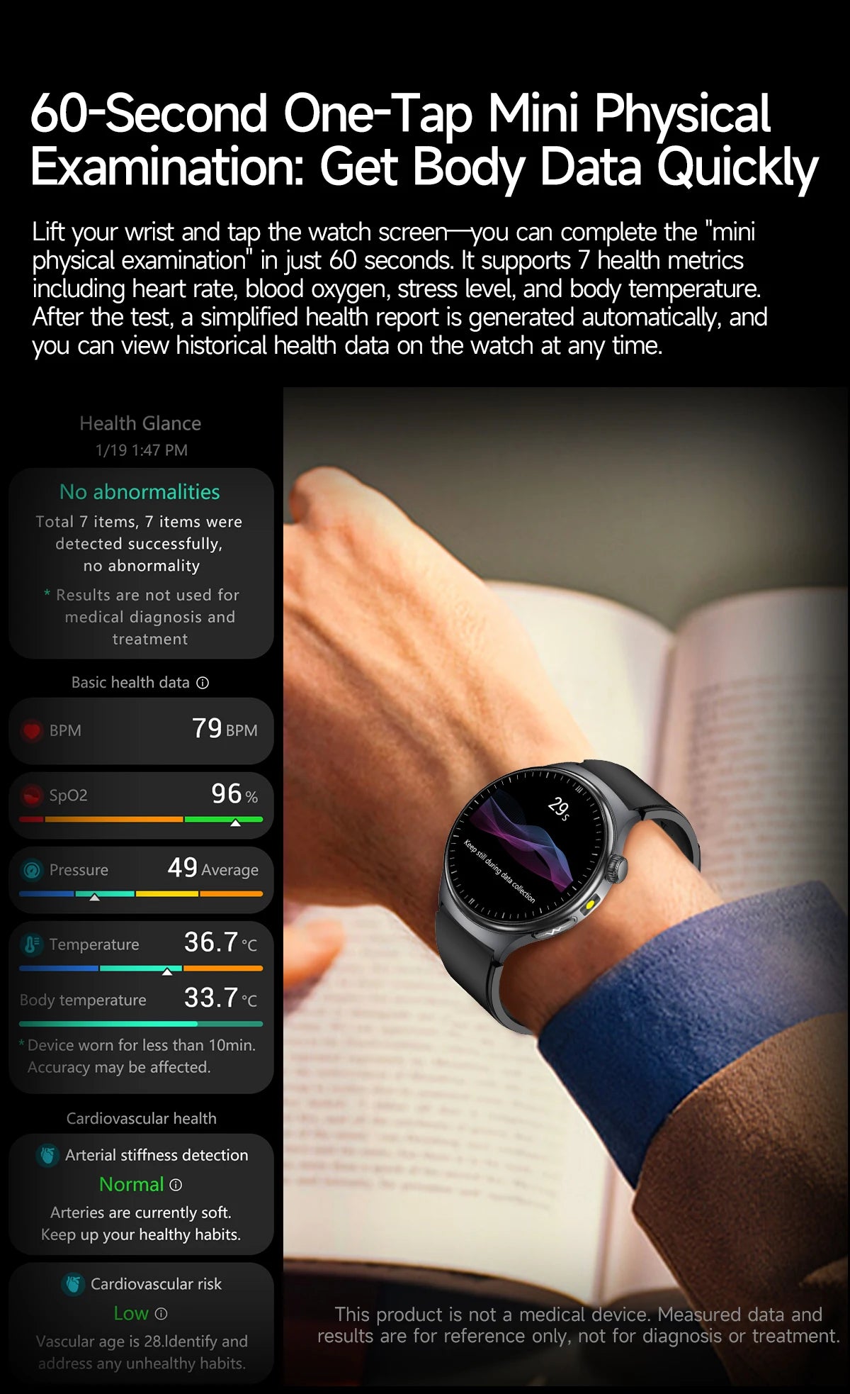 2026 AI Health Smartwatch ECG + PPG, Blood Pressure, Uric Acid & Body Fat Monitoring, AMOLED Display & Bluetooth Calling
