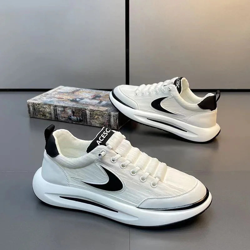 Comfortable Breathable Mesh Sports Shoes, Men's Casual Style, Lightweight Versatile Plain Color, Spring Summer Autumn Seasonal Wear