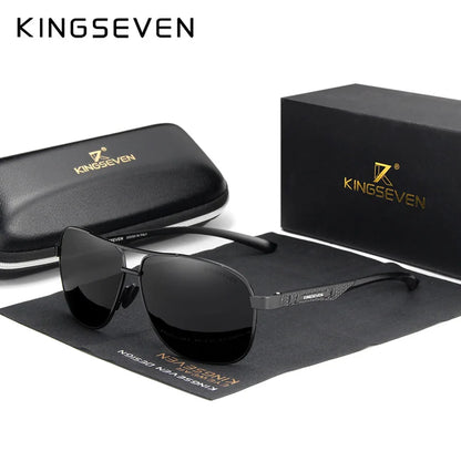 KINGSEVEN Nuovi occhiali da sole da uomo in alluminio, alla moda, da viaggio e da guida, occhiali da uomo Oculos con fascia, modello N7188