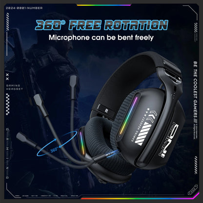 Auriculares gaming inalámbricos ONIKUMA GT828 Bluetooth 5.3 RGB con micrófono, cancelación de ruido y conexión de 4 modos para PC, PS5 y portátil