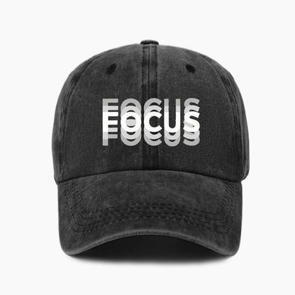 „FOCUS“ spausdinta, išplauta medvilnė, reguliuojama klasikinio stiliaus beisbolo kepurė, sportinė „duckbill“ kepurė vyrams ir moterims