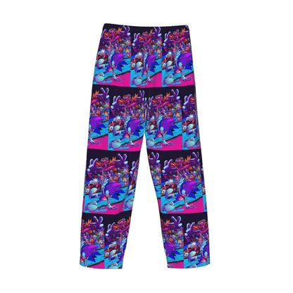 Custom Print Men's Soniced Pajama Pants Hedgehog Game Sleepwear Sleep Lounge Bottoms with Pockets