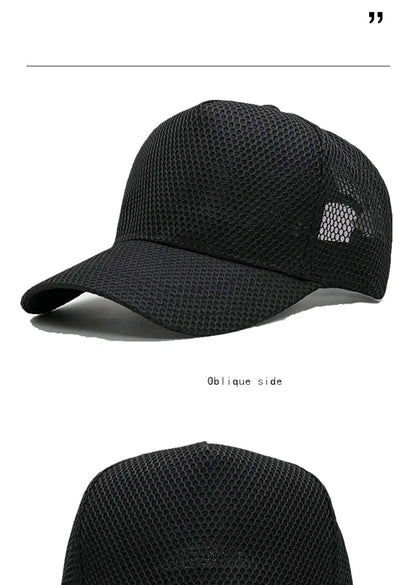 60-64cm Big Head Mesh Breathable Baseball Cap Men And Women Thin Section High Top Hat Outdoor Sunscreen Sun Hat Duck Tongue Hat