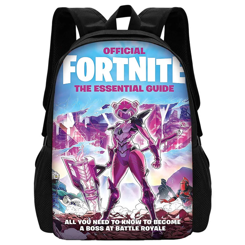 Mochila Escolar Infantil com Mala de Ombro e Estojos para Lápis, Malas Escolares com Design Hot Game-F-FortniteS para Rapazes e Raparigas, Melhor Presente