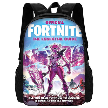 Mochila Escolar Infantil com Mala de Ombro e Estojos para Lápis, Malas Escolares com Design Hot Game-F-FortniteS para Rapazes e Raparigas, Melhor Presente
