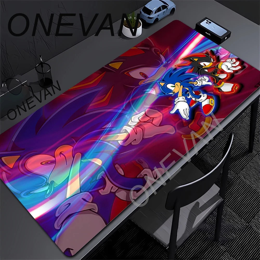 Cute Sonics The Hedgehogs Mousepad HD Printing Computer Gamers Locking Edge Non-slip Mouse Pad XXL90x40cm Keyboard PC Desk Pads