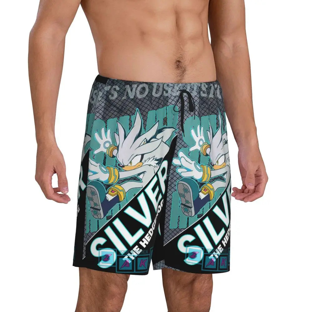 Custom Shadow The Hedgehog Sonic Poster Short Pajama Pants Men Sleepwear Sleep Lounge Bottom Shorts Sleeping Pants