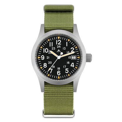 Militado ML05 Ronda 515 Movement Field Watches Domed Sapphire Crystal With High Clear AR Coating Wristwatch 38mm Vintage Watches