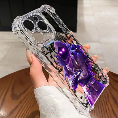 Fortnite-Handyhülle für iPhone 17 16e 16 15 14 13 12 11 Mini Air Pro Max X XR XSMax 7 8 Plus, sturzsichere transparente Schutzhülle