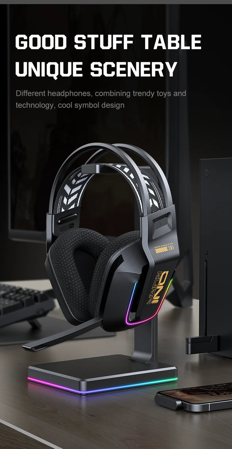 Auriculares gaming inalámbricos ONIKUMA GT828 Bluetooth 5.3 RGB con micrófono, cancelación de ruido y conexión de 4 modos para PC, PS5 y portátil