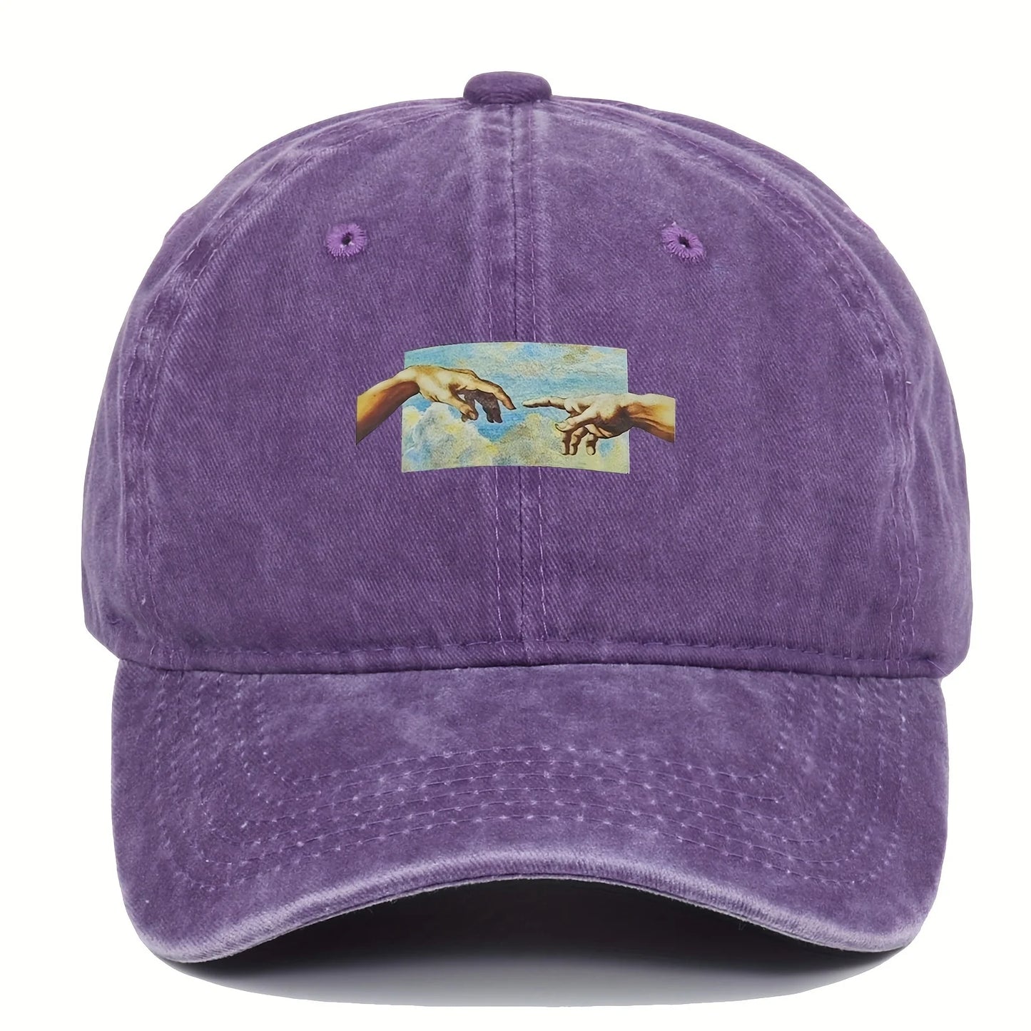 Vintage printed baseball cap, vintage and versatile for both men and women, daily casual and fashionable curved brim hat