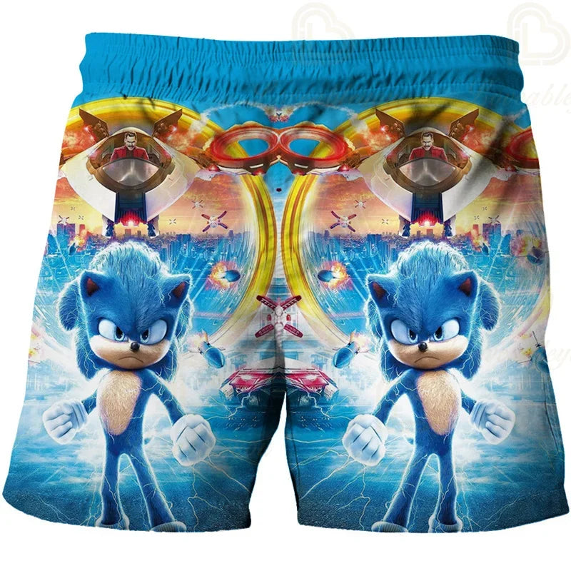 3D Print Fashion Children's Pants S-Sonici Shorts Kids Summer Beachwear Swim Trunks Swimsuits Beach Shorts Trousers