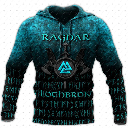 Custom Name Valhalla God Odin Warrior Wolf Fenrir Tattoo Vintage Retro Unisex 3D Print Harajuku Pullover Casual Jacket Hoodies 32