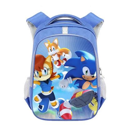 New Anime Character Sonic Action Puppet Kids Large Capacity School Bag Hedgehog Action Figure Teen Cartoon Backpack Gift