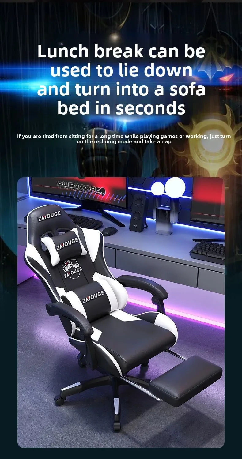Ergonomic Gaming Chair For Home Office Long Hours Streamers Adjustable Reclining Lightweight Durability