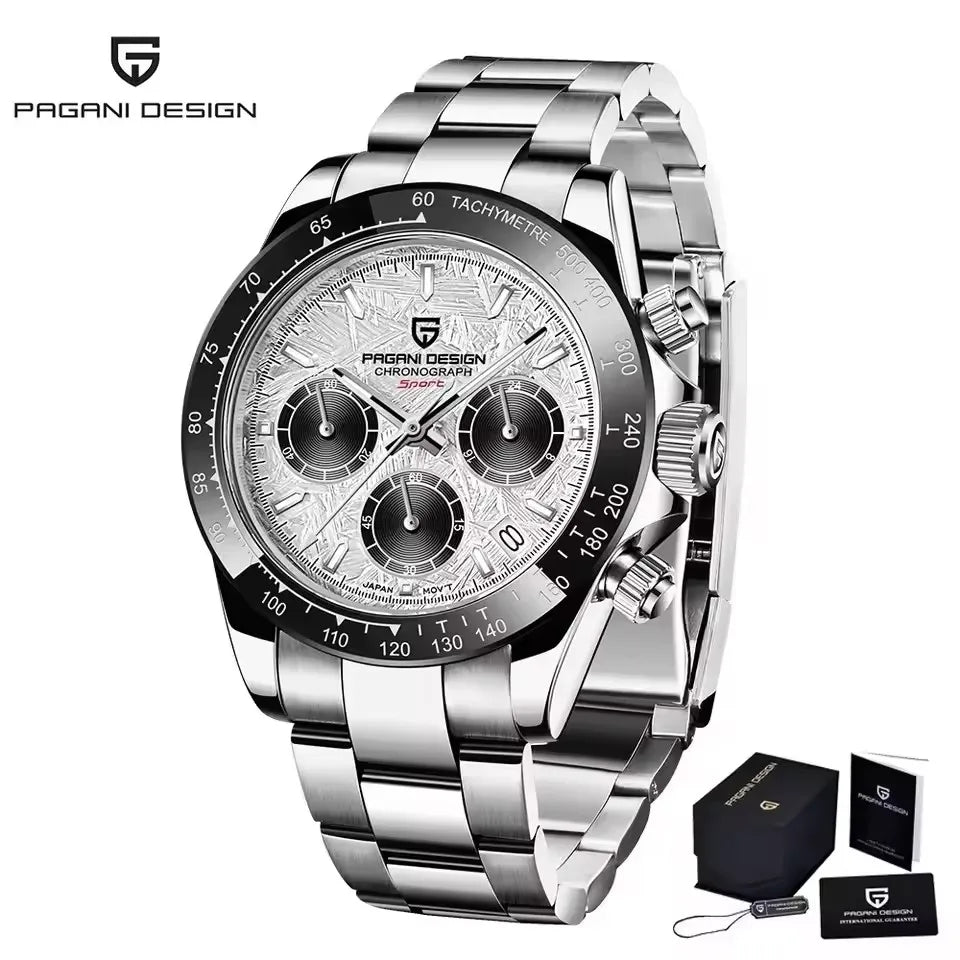 40mm New V2 PAGANI DESIGN Men's Quartz Watches Sapphire Retro Chronograph Stainless Steel Waterproof Watch Men's Watch