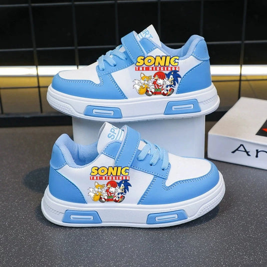 Sonic Fashion Sport Shoes PU Leather Sneakers Soft-soled Student Sneakers Tennis Shoes
