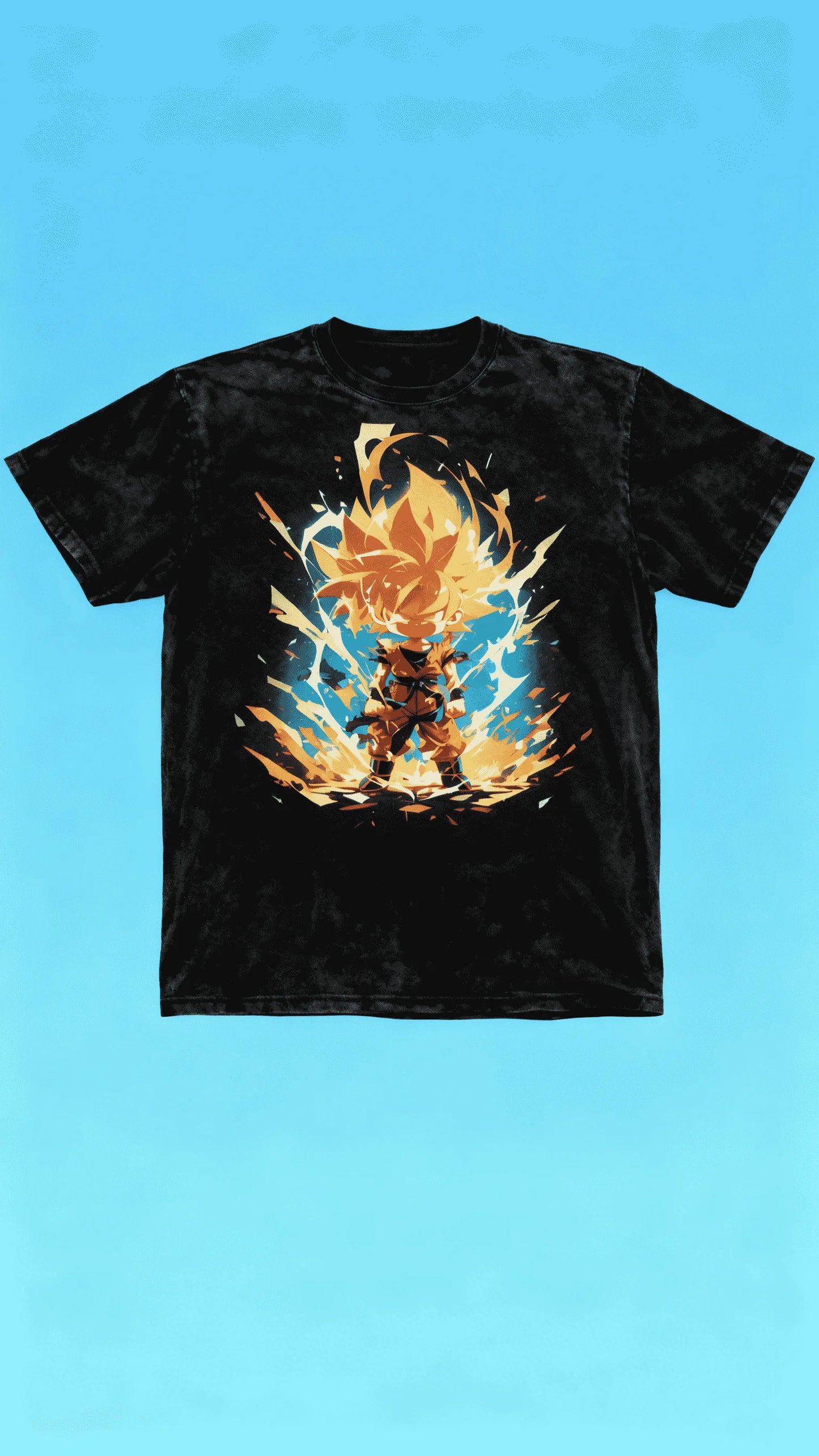 Dragon Ball Popular Saiyan Hero Washed Short Sleeve T Shirt Universal Size All People Daily Casual Wear Tee