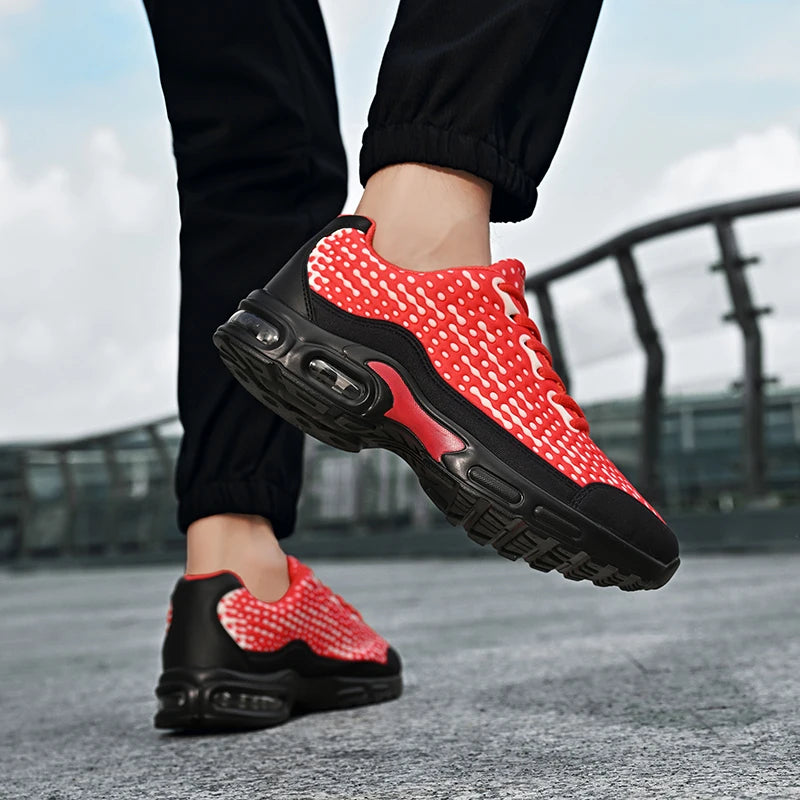 Scarpe sportive da uomo leggere con suola morbida ammortizzata, in mesh traspirante, alla moda, per giovani, corsa outdoor, fitness e allenamento