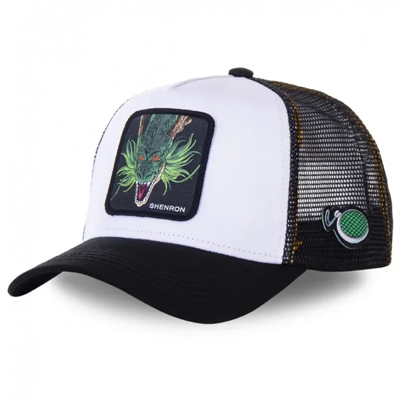 Czapka z motywem Dragon Ball Son Goku – letnia czapka podróżna z daszkiem, męska czapka z haftem w stylu hip-hopowym, z daszkiem przeciwsłonecznym, regulowana czapka typu trucker z siateczką