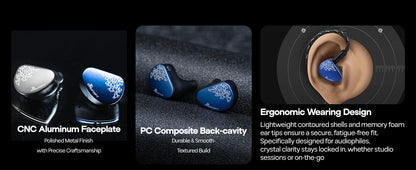 Linsoul Kiwi Ears Cadenza II IEM HiFi-Kopfhörer mit 10mm-Titan-Dynamiktreiber, KARS 2.0 und abnehmbarem Kabel