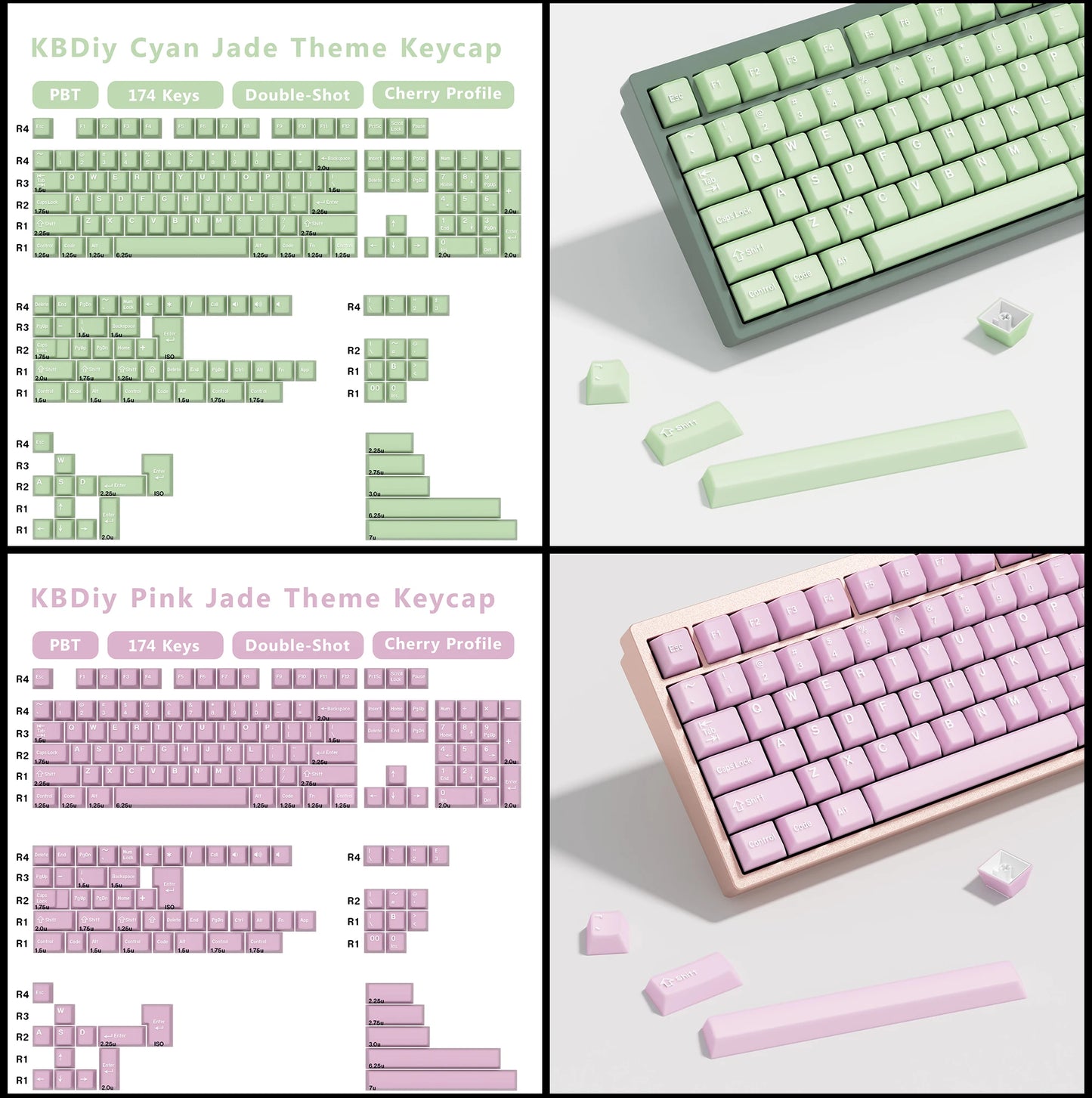 KBDiy GMK Illusion Keycap Perfil Cherry Double Shot PBT ISO Teclas para Kit de Teclado Mecânico Gamer Gaming Point Retro