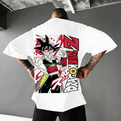 Dragon Ball Super Men's and Women's T-Shirts Bardock Anime Tee Summer Spring Boy's Retro Short Sleeves Parent-child Outfits