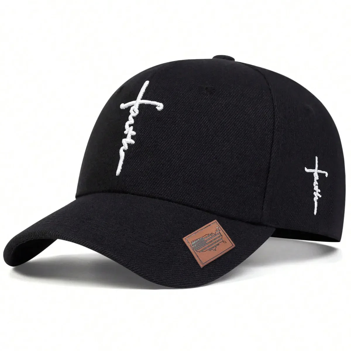 Unisex Letter Cross Embroidery Baseball Caps Outdoor Adjustable Spring and Autumn Casual Sunscreen Hat