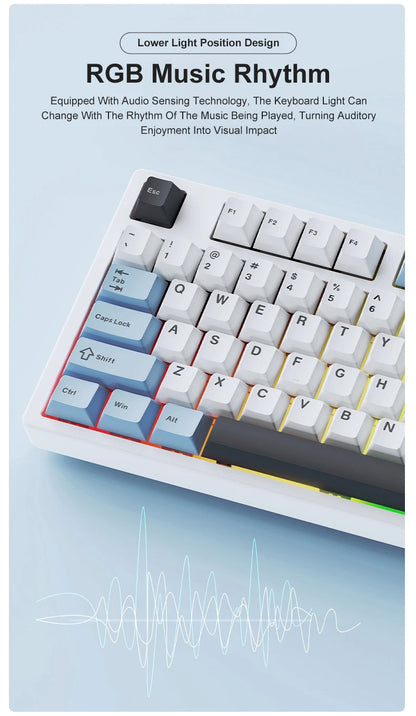 Neue AJAZZ AK35I V3 MAX Tri-Mode kabelgebundene Bluetooth-Wireless-Gaming-Tastatur mit Gasket-Struktur, Full-Key-Hot-Swap, 104 Tasten, individuell anpassbare Tastatur