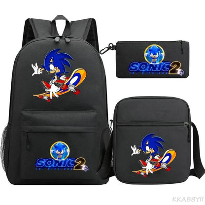 Sonic Backpacks Student School Bags for Teen Men Women Tote Bag Clutch Pocket Nylon Backpacks Travel Mochilas