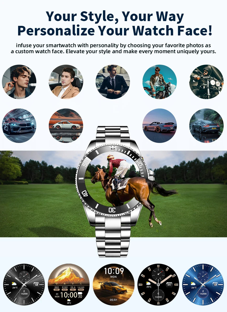 LIGE 2026 Smartwatch for Men  1.27" HD Display, Bluetooth Calling, IP68 Waterproof, Heart Rate & Fitness Monitor
