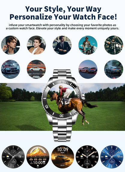 LIGE 2026 Smartwatch for Men  1.27" HD Display, Bluetooth Calling, IP68 Waterproof, Heart Rate & Fitness Monitor