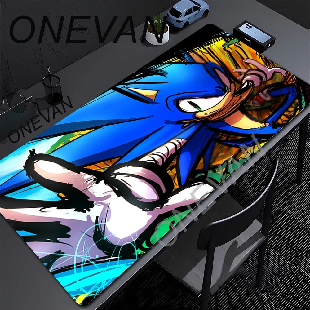 HD Printing Kawaii Sonics The Hedgehogs Mouse pad XXL Large Locking Edge Non-slip Speed Keyboard Mats Computer Gamers