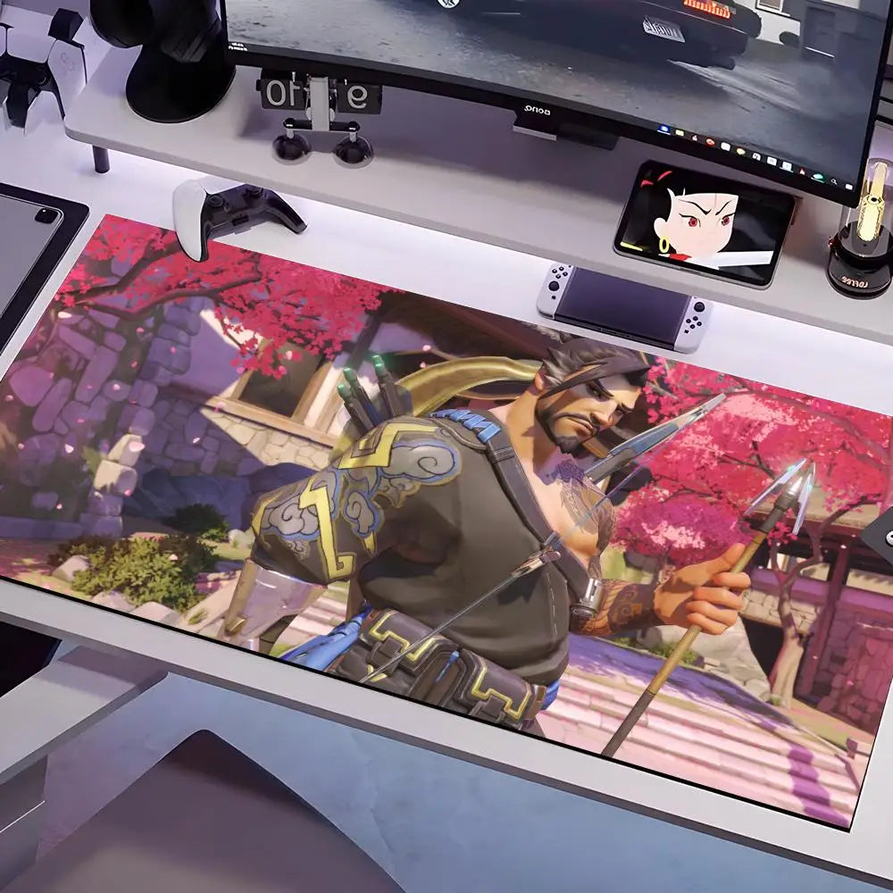 Overwatch-Mauspad in mehreren Größen, große quadratische Computer-, Büro- und Gaming-Tischmatte aus rutschfestem Gummi